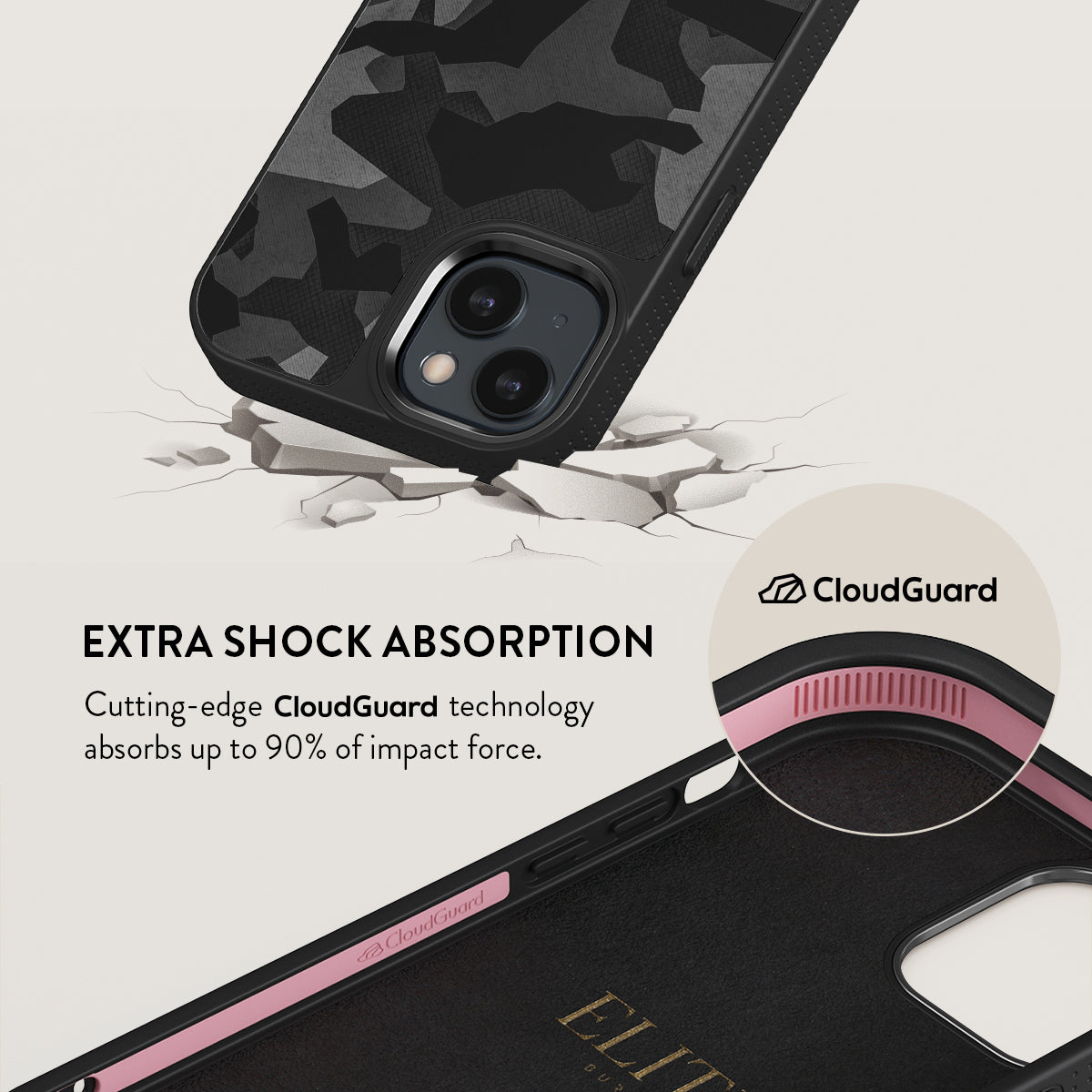 Night Black Camouflage - iPhone 15 Case
