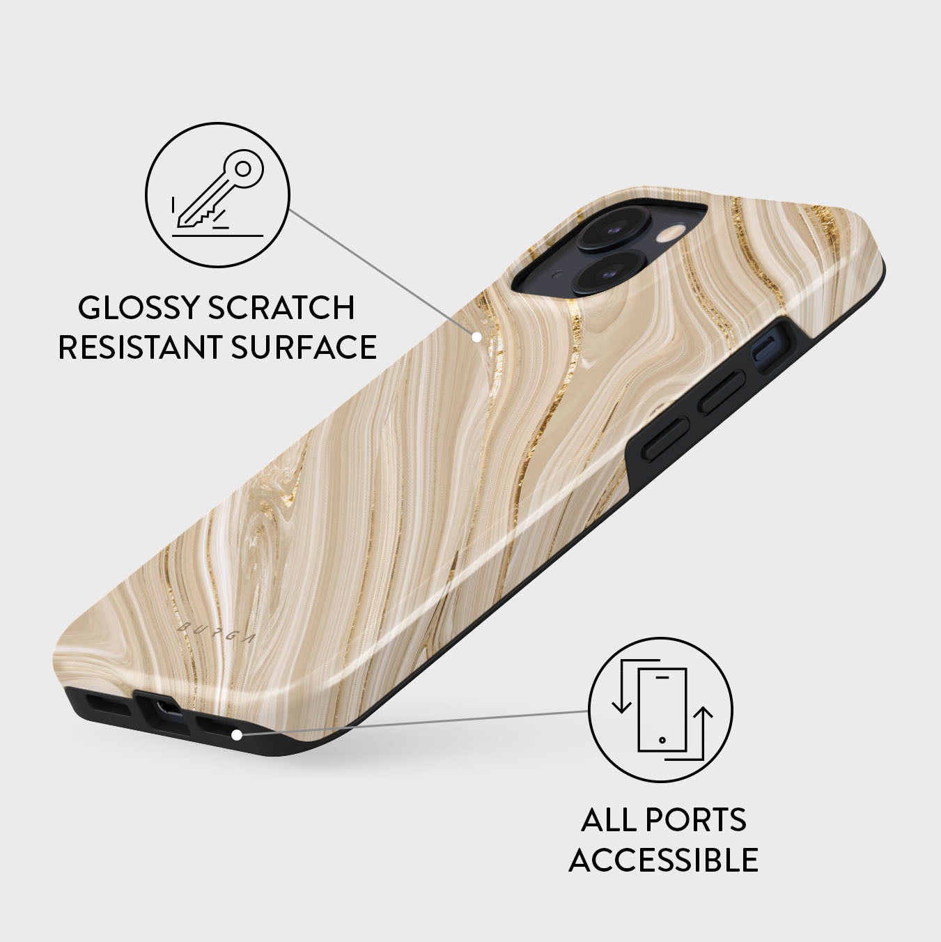 Full Glam - Beige iPhone 15 Case