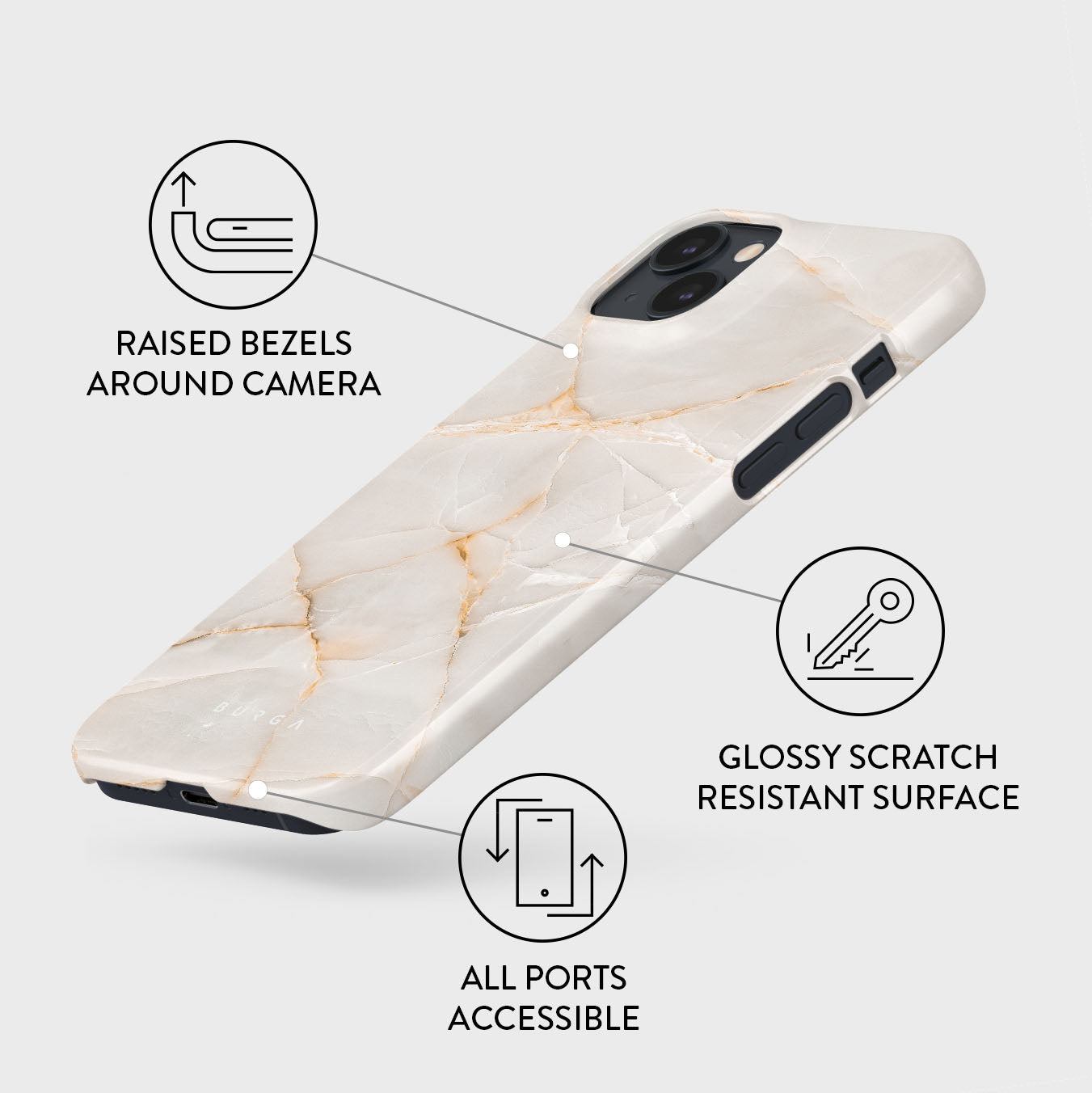 Vanilla Sand - Marble iPhone 15 Case