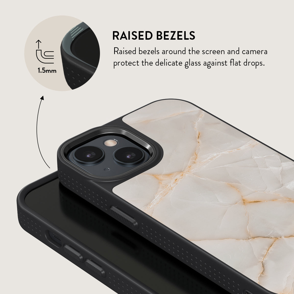 Vanilla Sand - Marble iPhone 15 Case