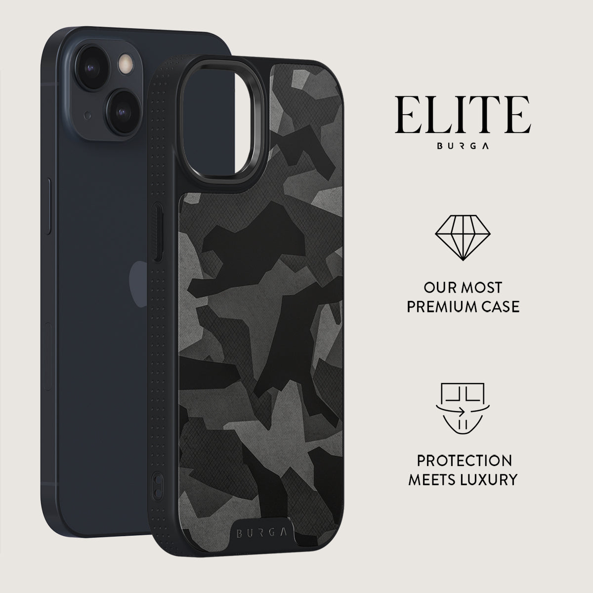 Night Black Camouflage - iPhone 15 Case
