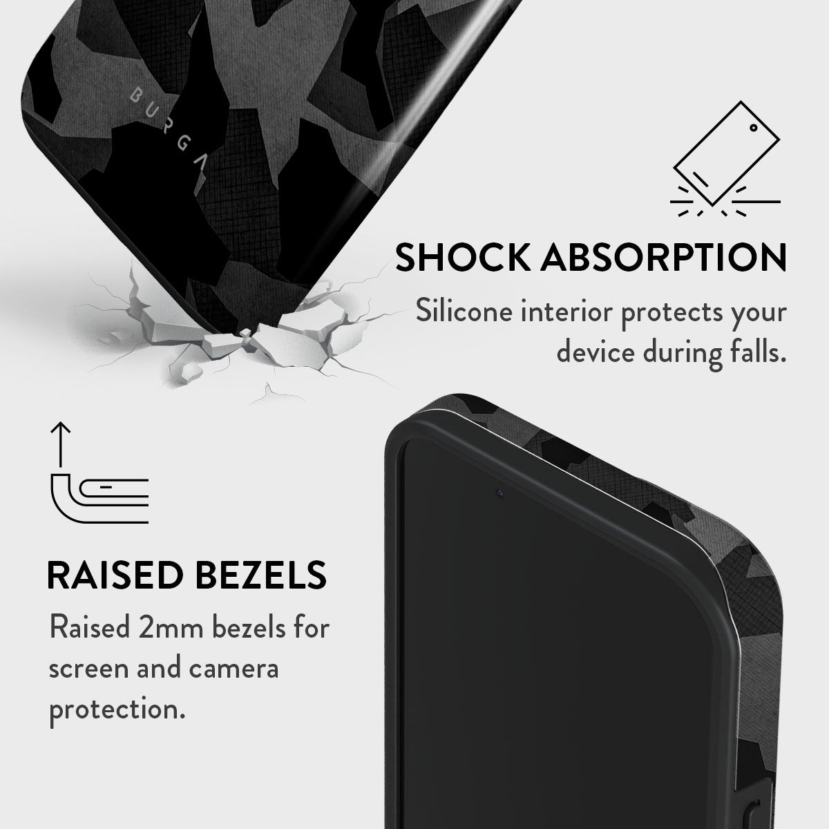 Night Black Camouflage - iPhone 15 Case